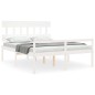 vidaXL Cama matrimonio personas mayores cabecero madera maciza blanco vidaXL Cama matrimonio personas mayores cabecero madera maciza blanco