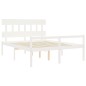 vidaXL Cama matrimonio personas mayores cabecero madera maciza blanco vidaXL Cama matrimonio personas mayores cabecero madera maciza blanco