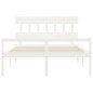 vidaXL Cama matrimonio personas mayores cabecero madera maciza blanco vidaXL Cama matrimonio personas mayores cabecero madera maciza blanco