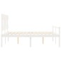 vidaXL Cama matrimonio personas mayores cabecero madera maciza blanco vidaXL Cama matrimonio personas mayores cabecero madera maciza blanco