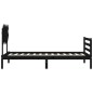 vidaXL Estructura de cama con cabecero madera maciza negro 100x200 cm vidaXL Estructura de cama con cabecero madera maciza negro 100x200 cm