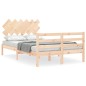 vidaXL Estructura de cama de matrimonio con cabecero madera maciza vidaXL Estructura de cama de matrimonio con cabecero madera maciza