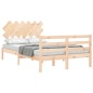 vidaXL Estructura de cama de matrimonio con cabecero madera maciza vidaXL Estructura de cama de matrimonio con cabecero madera maciza