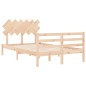 vidaXL Estructura de cama de matrimonio con cabecero madera maciza vidaXL Estructura de cama de matrimonio con cabecero madera maciza