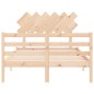 vidaXL Estructura de cama de matrimonio con cabecero madera maciza vidaXL Estructura de cama de matrimonio con cabecero madera maciza