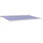 vidaXL Toldo retráctil aluminio y tela azul y blanco 5x3 m vidaXL Toldo retráctil aluminio y tela azul y blanco 5x3 m