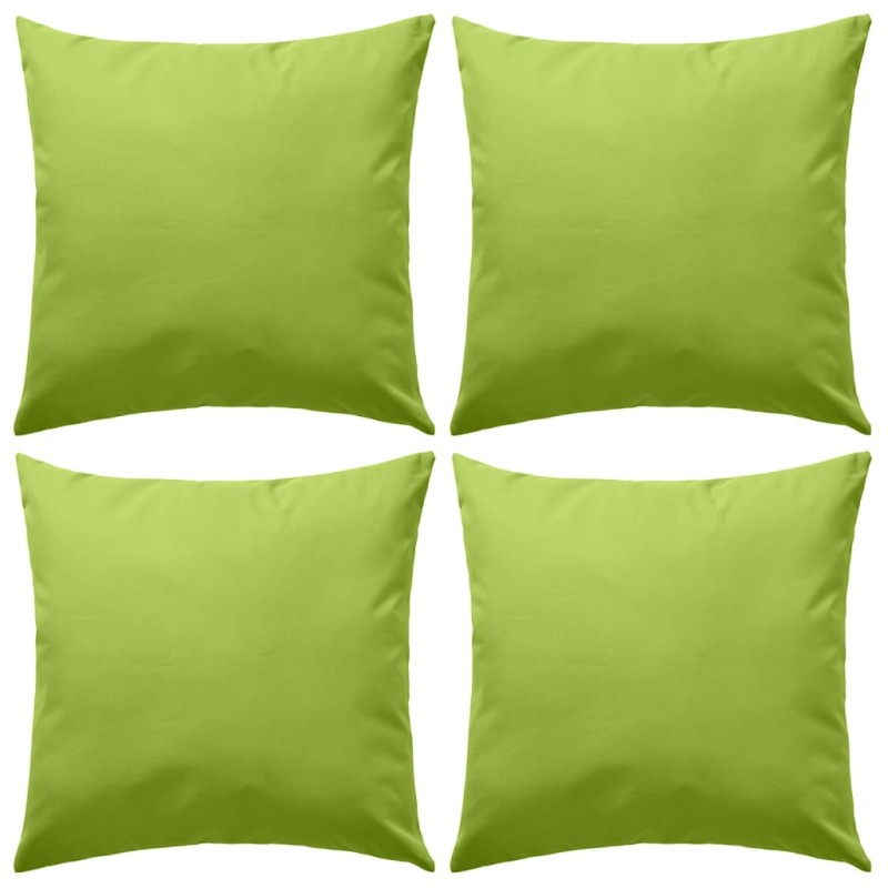 vidaXL Cojines para exteriores 45x45 cm verde manzana 4 unidades