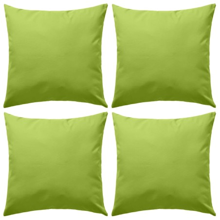 vidaXL Cojines para exteriores 45x45 cm verde manzana 4 unidades