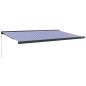 vidaXL Toldo retráctil aluminio y tela azul y blanco 5x3 m vidaXL Toldo retráctil aluminio y tela azul y blanco 5x3 m