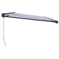 vidaXL Toldo retráctil aluminio y tela azul y blanco 5x3 m vidaXL Toldo retráctil aluminio y tela azul y blanco 5x3 m