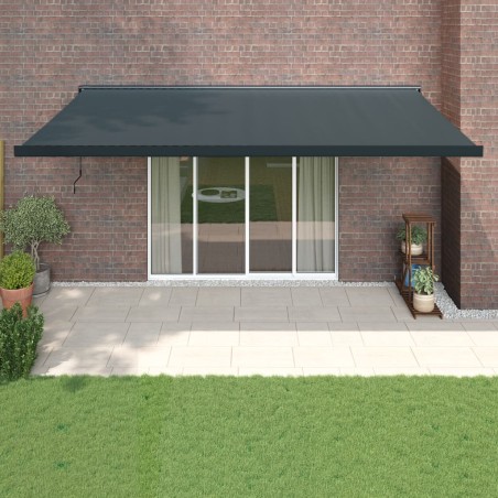 vidaXL Toldo retráctil aluminio y tela gris antracita 5x3 m