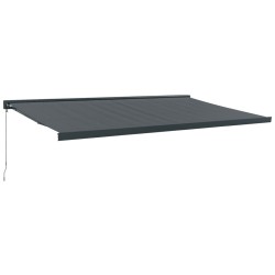 vidaXL Toldo retráctil aluminio y tela gris antracita 5x3 m