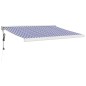 vidaXL Toldo retráctil aluminio y tela azul y blanco 3x2,5 m vidaXL Toldo retráctil aluminio y tela azul y blanco 3x2,5 m
