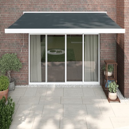 vidaXL Toldo retráctil aluminio y tela gris antracita 3x2,5 m