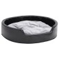 vidaXL Cama para perros felpa y cuero sintético negro gris 79x70x19 cm