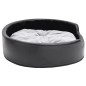 vidaXL Cama para perros felpa y cuero sintético negro gris 79x70x19 cm