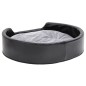 vidaXL Cama para perros felpa y cuero sintético negro gris 79x70x19 cm