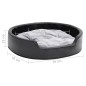 vidaXL Cama para perros felpa y cuero sintético negro gris 79x70x19 cm