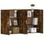 vidaXL Armarios de pared 2 uds madera de ingeniería roble ahumado vidaXL Armarios de pared 2 uds madera de ingeniería roble ahumado
