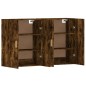 vidaXL Armarios de pared 2 uds madera de ingeniería roble ahumado vidaXL Armarios de pared 2 uds madera de ingeniería roble ahumado