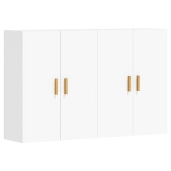 vidaXL Armarios de pared 2 uds madera de ingeniería blanco