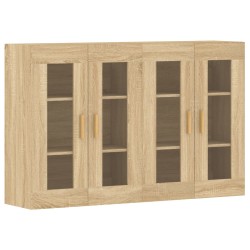 vidaXL Armarios de pared 2 uds madera de ingeniería roble Sonoma