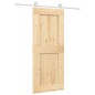 vidaXL Puerta corredera con herrajes madera maciza de pino 85x210 cm vidaXL Puerta corredera con herrajes madera maciza de pino 85x210 cm