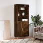 vidaXL Aparador alto madera contrachapada marrón roble 69,5x34x180 cm vidaXL Aparador alto madera contrachapada marrón roble 69,5x34x180 cm