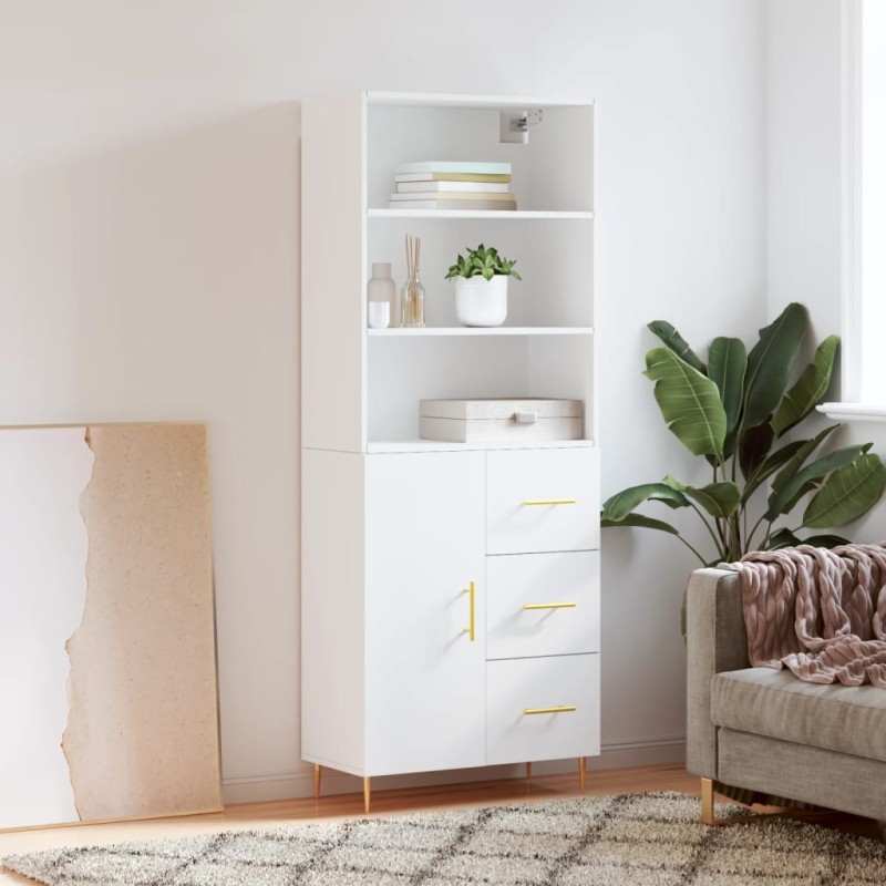 vidaXL Aparador alto madera contrachapada blanco 69,5x34x180 cm vidaXL Aparador alto madera contrachapada blanco 69,5x34x180 cm