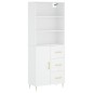 vidaXL Aparador alto madera contrachapada blanco 69,5x34x180 cm vidaXL Aparador alto madera contrachapada blanco 69,5x34x180 cm