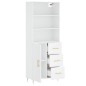 vidaXL Aparador alto madera contrachapada blanco 69,5x34x180 cm vidaXL Aparador alto madera contrachapada blanco 69,5x34x180 cm