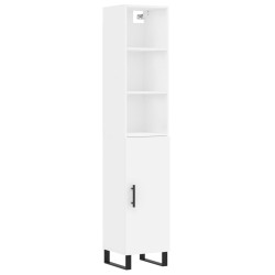 vidaXL Aparador alto madera contrachapada blanco 34,5x34x180 cm