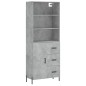 vidaXL Aparador alto madera contrachapada gris hormigón 69,5x34x180 cm vidaXL Aparador alto madera contrachapada gris hormigón 69,5x34x180 cm