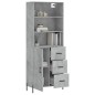 vidaXL Aparador alto madera contrachapada gris hormigón 69,5x34x180 cm vidaXL Aparador alto madera contrachapada gris hormigón 69,5x34x180 cm
