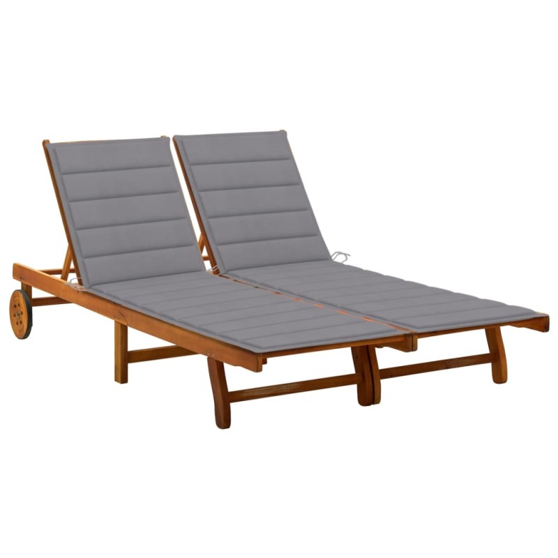 vidaXL Tumbona de jardín 2 personas y cojines madera maciza de acacia vidaXL Tumbona de jardín 2 personas y cojines madera maciza de acacia