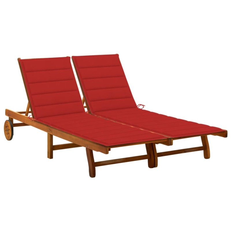 vidaXL Tumbona de jardín 2 personas y cojines madera maciza de acacia vidaXL Tumbona de jardín 2 personas y cojines madera maciza de acacia