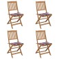vidaXL Sillas de jardín plegables 4 uds y cojines madera maciza acacia