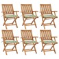vidaXL Sillas de jardín plegables 6 uds madera maciza teca con cojines vidaXL Sillas de jardín plegables 6 uds madera maciza teca con cojines