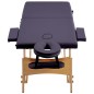 vidaXL Camilla de masaje plegable 2 zonas madera morado