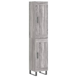 vidaXL Aparador alto madera contrachapada gris Sonoma 34,5x34x180 cm