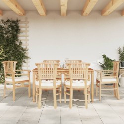 vidaXL Juego de comedor de jardín 7 piezas madera maciza de teca