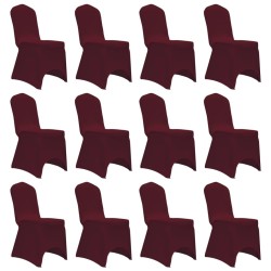 vidaXL Funda de silla elástica 12 unidades burdeos