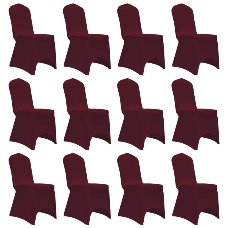 vidaXL Funda de silla elástica 12 unidades burdeos vidaXL Funda de silla elástica 12 unidades burdeos