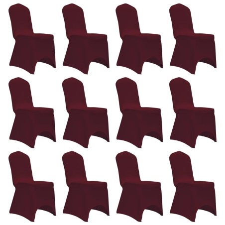 vidaXL Funda de silla elástica 12 unidades burdeos