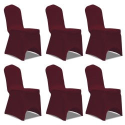 vidaXL Funda de silla elástica 12 unidades burdeos