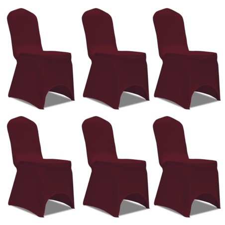 vidaXL Funda de silla elástica 12 unidades burdeos