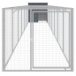 vidaXL Caseta perros con corral acero galvanizado gris 110x813x110 cm