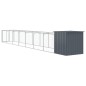 vidaXL Caseta perros con corral acero galvanizado gris 110x813x110 cm