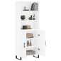 vidaXL Aparador alto madera contrachapada blanco 69,5x34x180 cm vidaXL Aparador alto madera contrachapada blanco 69,5x34x180 cm