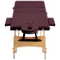 vidaXL Camilla de masaje plegable 3 zonas madera morado vino vidaXL Camilla de masaje plegable 3 zonas madera morado vino